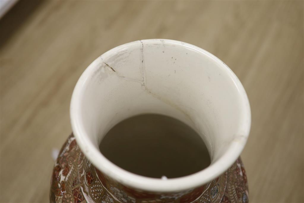 A large Satsuma pottery vase, height 63cm